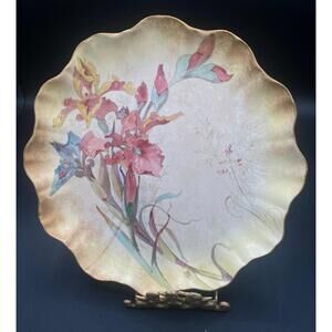 Antique Doulton Burslem Aesthetic Movement Plate 9” Hand Painted Floral England